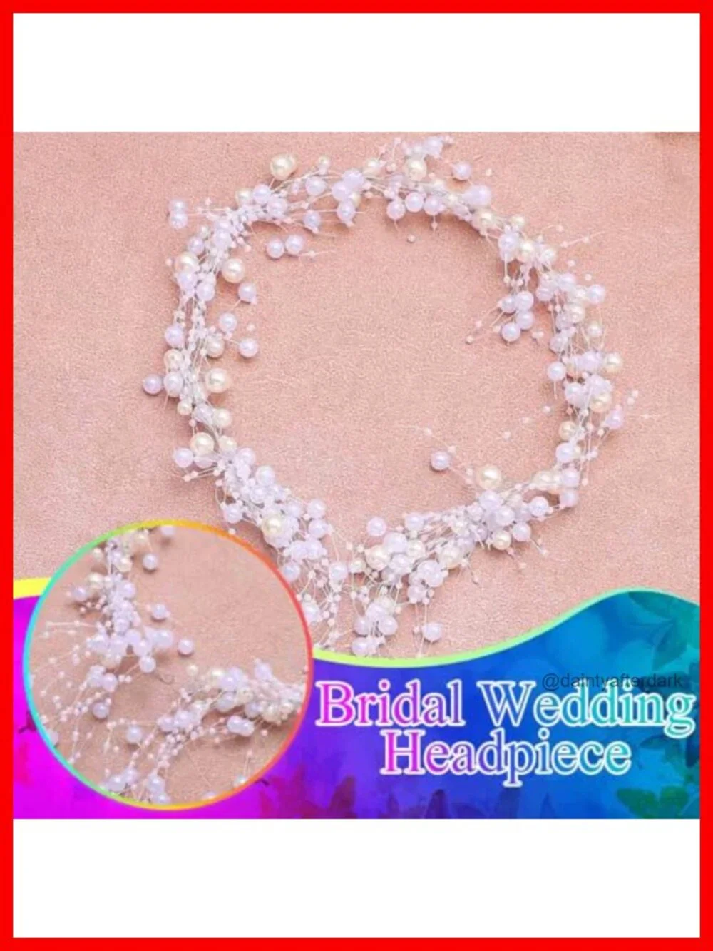 Pearl Bride Wedding Headband Hair Accessory with Tassel